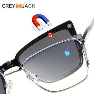 เกรย์แจ็คแว่นกันแดดแม่เหล็ก สแตนเลสสตีล ฟูลเฟรม เลนส์ TAC ป้องกันแสงสีฟ้า โพลาไรซ์ แว่นตาสำหรับทุกเพศ - Product Image 4