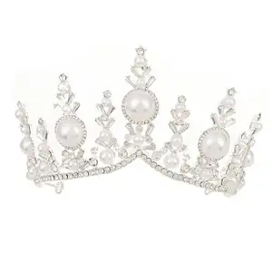 Shuoyang factory Temperament fairy bridal tiara crown strass headband luxury pearl strass princess crown