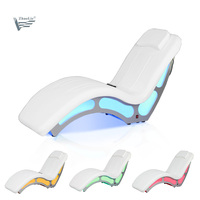Sillón de Hotel moderno de lujo con Bluetooth, vibrador de música, masaje, función de calefacción, luz LED, sofá de cuero de microfibra