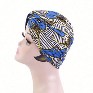 Gorro con Estampado Africano y Lazo en la Parte Superior, Forro de Satén, Turbante Unisex para Deportes, Playa y Fiestas, Accesorios para el Cabello - Product Image 5