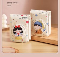 Pochette de retouche de voyage Portable mallette de rangement de maquillage Portable léger sac de rouge à lèvres avec pochette miroir