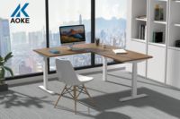Bureau de bureau exécutif poste de travail moderne en forme de L avec bois de haute qualité 3 jambes métal fer Modem meubles de bureau 1 pièces