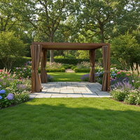 Pergola Bioclimatique à Toit Ouvrant en Bois pour Extérieur, Auvent Pare-Soleil, Tonnelle de Jardin, Abri de Jardin à Ombre Manuelle