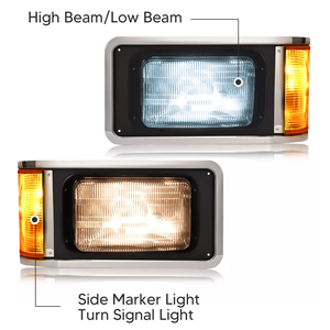 Phares avant gauche et droit avec cadre et ampoules <span class=keywords><strong>LED</strong></span> pour camion Mack CH613 SFA 1990-2017 - Product Image 4