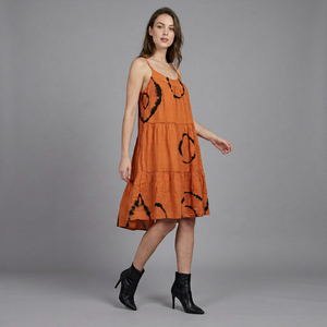 Midi <b>Dress</b> Spaghetti Strap Boho Loose Fit Tiered Hem Summer Casual Woven Viscose Print A-Line - Product Image 1