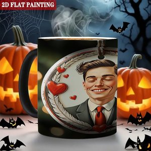 Mug à café/thé en céramique noire givrée de 11 oz, à impression personnalisée, activé par la chaleur - Product Image 6