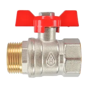 BSP Female Male Threads PN 25 Forged Brass Nickel Plated Standard Port 1/4 - 1 Inch Ball Valve