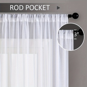 2 Pcs/Set Rideaux de cuisine semi-transparents en lin texturé Rideaux de café à étages Boho Farmhouse Rideaux courts <span class=keywords><strong>pour</strong></span> <span class=keywords><strong>chambre</strong></span> à coucher salon - Product Image 4