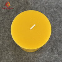 Bougie pilier en cire d'abeille naturelle, 100% cire d'abeille pure - 96 heures de combustion, bougies en cire d'abeille non parfumées pour la maison, la prière