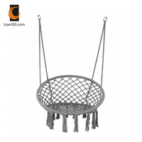 Chaise à bascule en macramé, balançoire avec cordage en coton, intérieur et moderne, pour terrasse, hamac, kg