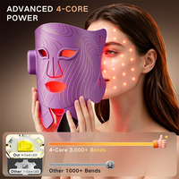 Masque facial en silicone pour la beauté du visage, thérapie photonique, lumière rouge infrarouge LED, masque facial portable pour les lèvres et les yeux, soin à domicile