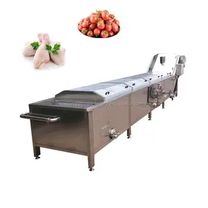 Industrial electric french fries potato chips vegetable washing and drying line almond peanut blanching machine for sale