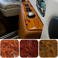 Autocollant décoratif pour l'intérieur de la voiture, 0,3*1m, film imitation grain de bois à effet œil d'oiseau, surface brillante épaisse, décalcomanie de modification pour l'intérieur de la voiture