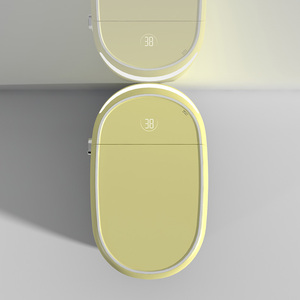 Explosive Models Smart Toilet Auto Flush Heated Seat Deodorizer Yellow Oval Shape Bidet P-Trap Drainage Remote <strong>Control</strong> Advanced - Product Image 3