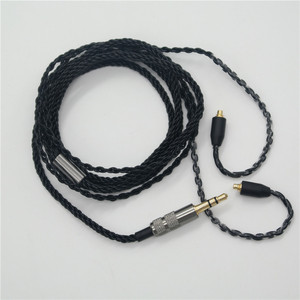 Cable de audio de nailon de 120 cm con conector recto de 8 hilos MMCX negro para auriculares Se215 Se535 Se846 - Product Image 2