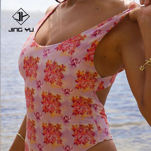 Maillot de bain une épaule élégant et polyvalent à imprimé hawaïen personnalisé, UPF50+, maillot de bain une pièce luxueux en nylon recyclé - Product Image 2