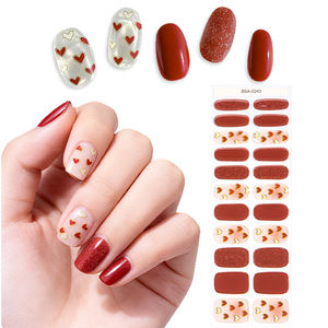 Autocollants pour ongles en gel Zhengxiang 3D en forme de cœur, sans cuisson, super brillants, semi-translucides, dégradés, sans lampe UV, sans cuisson - Product Image 1