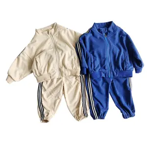 제조업체 어린이 가을 의류 세트 아이 소년 소녀 스포츠 정장 스웨터 + 바지 2pcs Tracksuit 캐주얼 100% 코튼 지원