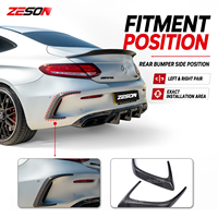 ZESON Aileron arrière en fibre de carbone véritable pour Mercedes Benz Classe C W205 C63 AMG Coupé 2015-2018