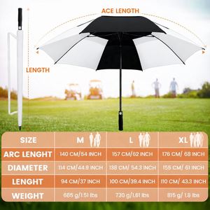 Paraguas Grande Automático, Resistente al Viento y a la Lluvia, con Doble Toldo Ventilado, Empuñadura de Eva, Impresión de Logotipo Personalizado, para Hombre y Mujer - Product Image 2