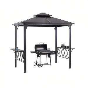 Pergola per barbecue con tettoia, gazebo da esterno resistente per grigliate e relax, struttura in acciaio, design contemporaneo - Product Image 1