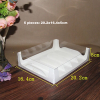 Boîte à gâteaux transparente IMEE 1 4 5 7 pièces pour sucettes glacées, desserts, éclairs, pâtisseries, avec couvercle et insert transparents
