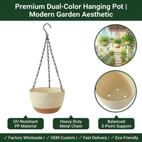 Pots de fleurs suspendus bicolores modernes pour usage quotidien, en plastique, pour plantes araignées, avec chaîne métallique, pour l'intérieur et l'extérieur, panier décoratif de jardin