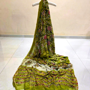 BAGRU BLOCK Block Print Chiffon <b>Saree</b> <b>Women</b> Elegant Indian Traditional Lightweight Blouse Wholesale Rajasthan - Product Image 1