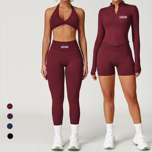 Offre Spéciale 2 pièces <span class=keywords><strong>femme</strong></span> personnalisé Fitness Gym <span class=keywords><strong>Yoga</strong></span> ensembles respirant séchage rapide vêtements d'entraînement nu sentiment <span class=keywords><strong>Yoga</strong></span> avec motif solide - Product Image 1