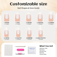 Faux ongles à presser en acrylique, assortiment aléatoire, longs, forme cercueil, unis, vente en gros