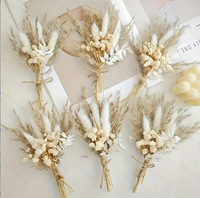 6pcs/box Buket Bunga Kering Pampas Grass Buatan Tangan Gaya Boho, Hiasan Meja, Boutonniere, Bunga Kering, Hadiah Pengiring Pengantin yang Dipersonalisasi