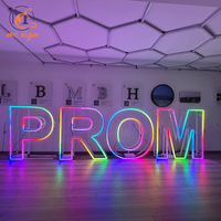 Lettres lumineuses LED pour événements, grandes lettres en métal de 4 pieds et 5 pieds, RGB, pliables, lettres néon pour la décoration de fêtes d'anniversaire et de mariages