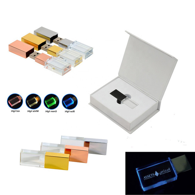 Wholesale Customized Crystal Glass Photography Flash Drive Usb Memory Stick Light Package Box China  Gb 4Gb 8Gb 16Gb
