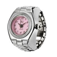 Montre bague HipHop rétro Y2K en quartz, accessoires de mode argent et or, bracelet élastique, mini montre bague pour femmes et hommes