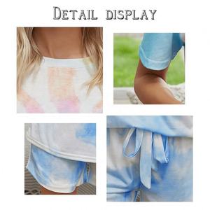 Conjunto de dos piezas transpirable de lana sólida formal pijamas de mujer ropa de casa - Product Image 4