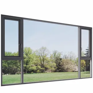 Finestre a battente in alluminio d'acciaio al miglior prezzo finestra a battente ad arco in alluminio insonorizzato con telaio della finestra