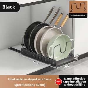 <span class=keywords><strong>Moderno</strong></span> Soporte Telescópico para Tapas de Ollas, Organizador de Tapas de Acero al Carbono, Extensible, con Longitud Ajustable - Product Image 6