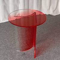 Maßgefertigter Runder Acryl-Tisch Farbverlauf Acryl-Couchtisch Transparenter Acryl-Tisch Wohnzimmer-Dekoration Möbel für Moderne Wohnräume
