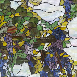 Fenêtres en verre teinté faites à la main, durables, avec motif glycine, fourniture directe d'usine |   Bloc de verre pour la décoration des églises et des villas - Product Image 5