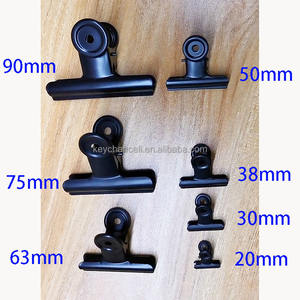 Conception d'emballage de logo personnalisé 50mm trombone en fer noir <span class=keywords><strong>pince</strong></span> à papier ronde grande <span class=keywords><strong>pince</strong></span> bouledogue en métal pour les données de documents - Product Image 4