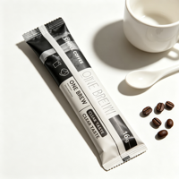 Sachet d'emballage personnalisé imprimé en héliogravure pour poudre de café, scellé au centre, pochette oreiller à soudure dorsale pour le stockage de grains de café instantané