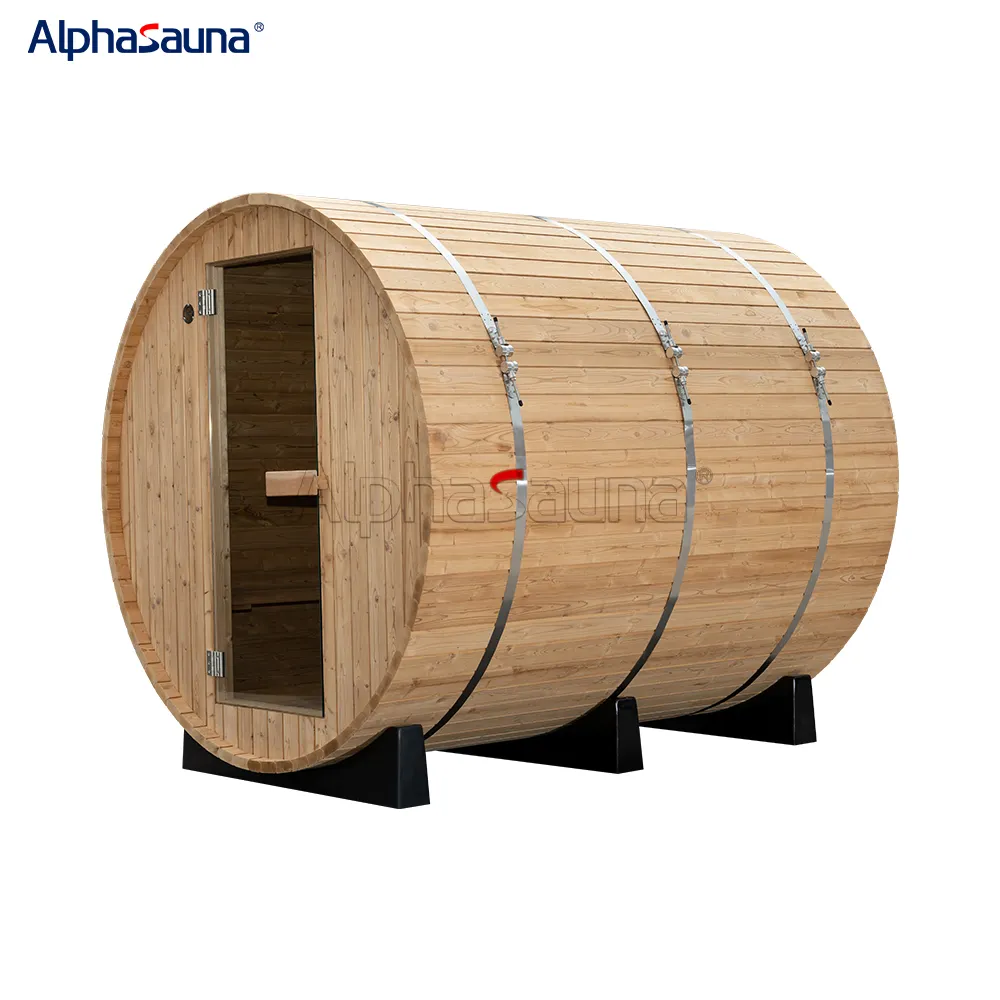 Sauna de madeira a vapor tradicional ao ar livre cicuta carbonizado grande barril de madeira
