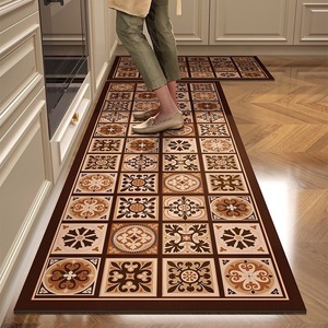 Juego de Alfombras de Cocina de Estilo Musulmán, 2 Piezas, Estampadas, Acolchadas, Lavables, de Polipropileno, Estilo Americano Vintage - Product Image 2