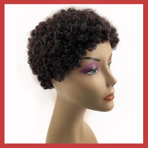 Longfor all'ingrosso <span class=keywords><strong>Afro</strong></span> <span class=keywords><strong>parrucca</strong></span> meccanismo traspirante <span class=keywords><strong>capelli</strong></span> umani <span class=keywords><strong>capelli</strong></span> ricci africani per le donne - Product Image 5