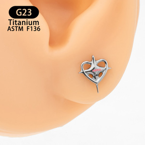 G23 <b>Titanium</b> Star Ear <b>Stud</b> 8mm 9mm F136 Implant Grade Body Jewelry Unisex - Product Image 2