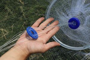 Japon tarzı balıkçılık 7ft <span class=keywords><strong>14</strong></span> inç alt cep <span class=keywords><strong>Cast</strong></span> <span class=keywords><strong>Net</strong></span> alüminyum halka ile - Product Image 2