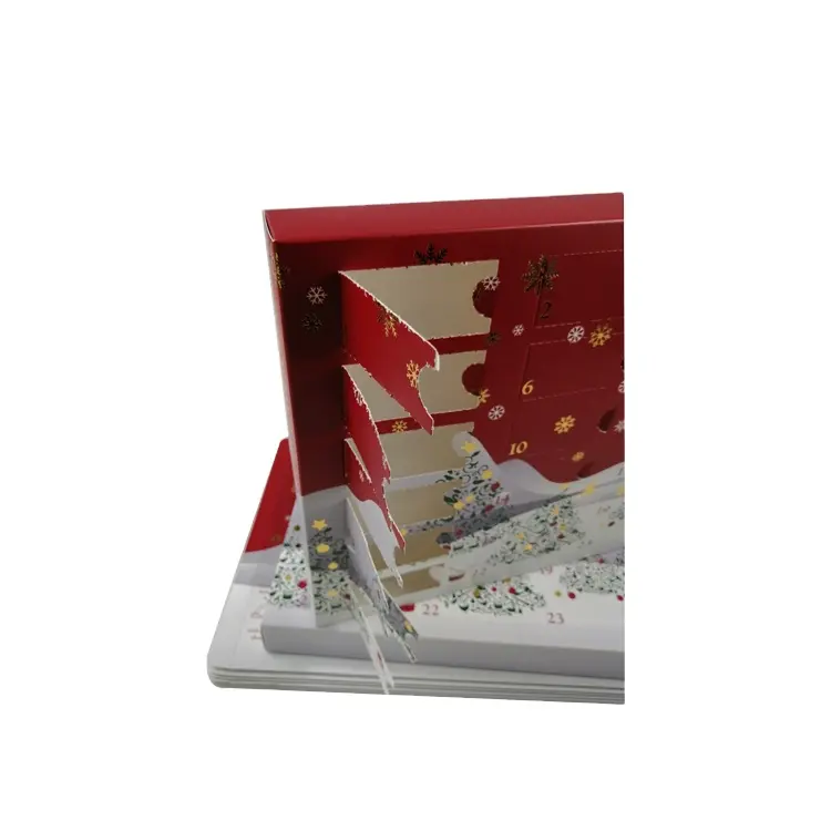 Scatola del calendario regalo personalizzata personalizzata da 12 giorni scatole di cioccolato per calandra dell'avvento vuote di natale