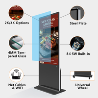 Affichage numérique sur pied de 32 pouces et écran tactile LCD avec système de gestion CMS, lecture 24h/24 et 7j/7 par téléphone, PC, USB