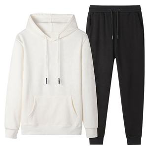 Survêtement de sport 2 pièces décontracté pour homme Veste d'hiver à capuche Pantalon polaire Ensemble de survêtements écologiques pour adultes Jogging - Product Image 2