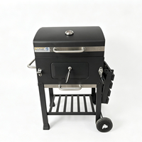 Barbecue au charbon de bois robuste avec tiroir à cendres avant et thermomètre pour BBQ